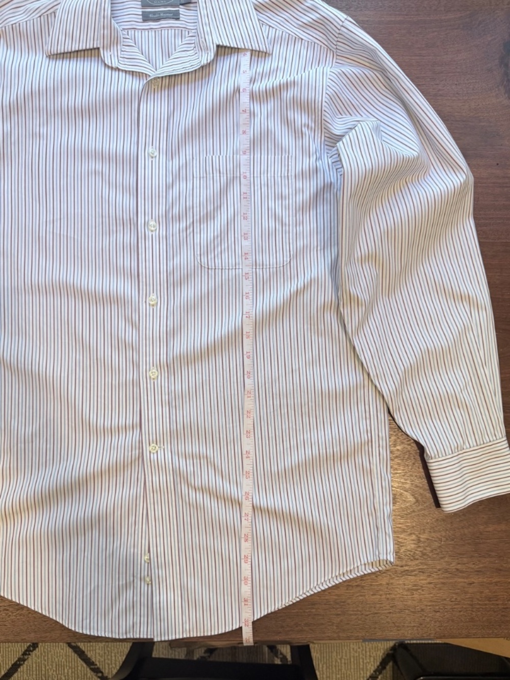 Talbots Wrinkle Resistant Striped Collar Button Dress Shirt 15.5, 34/35 - Picture 2 of 6